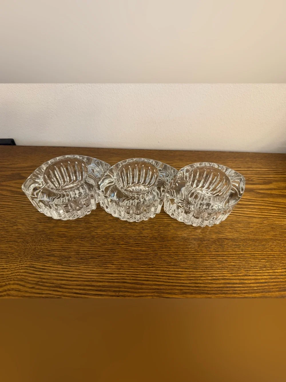 Vintage Mikasa Royal Suite Clear Crystal Votive Candle Holders - Set of 3